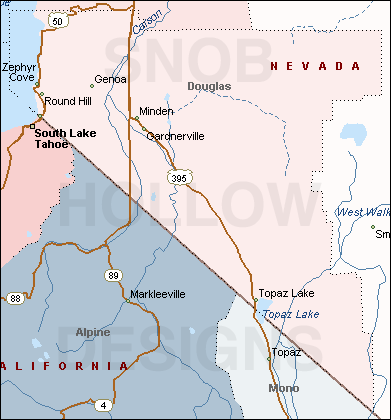 Douglas County Nevada color map